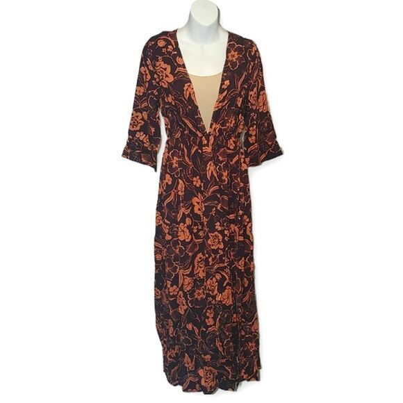 Cupshe Sally Floral Plunge Maxi Dress - Medium - Picture 2 of 8